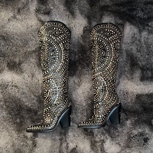 Black Boots w/ Gold Studs - Worn Once